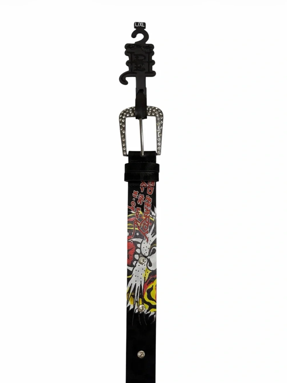 NEW Ed Hardy Leopard Black Rhinestone Belt Black Women L XL Y2K